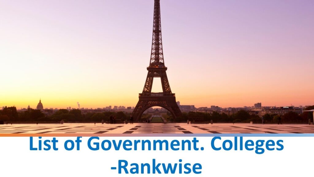 List of Govt. Colleges -Rankwise